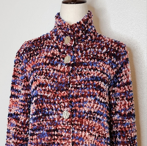 Marc New York Boucle Duster Sweater Teddy Jacket Confetti Long Designer Spring - Picture 8 of 9